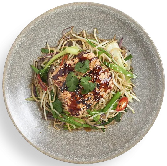 Salmon Teriyaki Soba