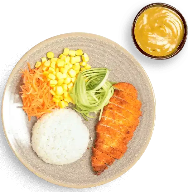 mini chicken katsu with katsu curry sauce