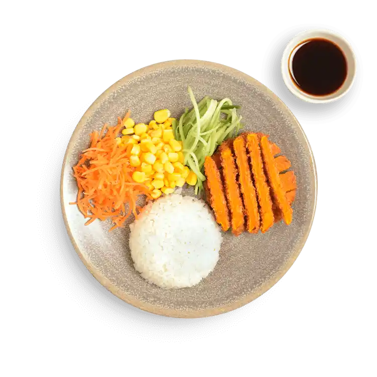 mini yasai katsu with amai sauce