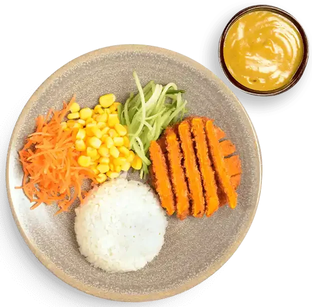 mini yasai katsu with katsu curry sauce
